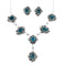 Turquoise Genuine Sterling Silver Navajo Link Necklace Set JX127048